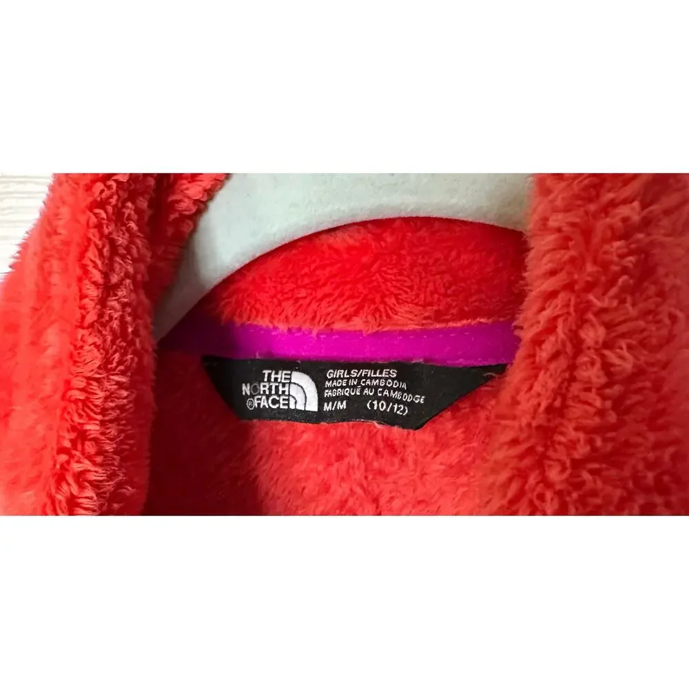 The North Face Girls Osito Soft Fleece Full Zip Jacket Size Medium 10-12 Red